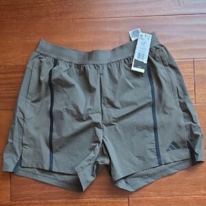 Adidas Men's Olive Green Athletic Shorts
